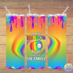 Rainbow Sheep 🌈 20oz Tumbler With Lid & Straw